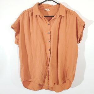 Women's Button Down Shirt - Orange